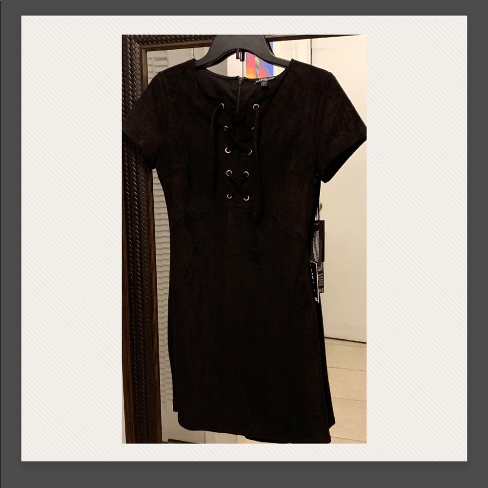 Black Faux Suede Dress
